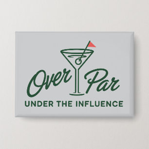 Golfgeschenk boven par en onder invloed golf button