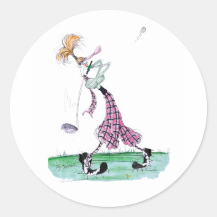golfgolf met volle vleugels , tony fernandes ronde sticker