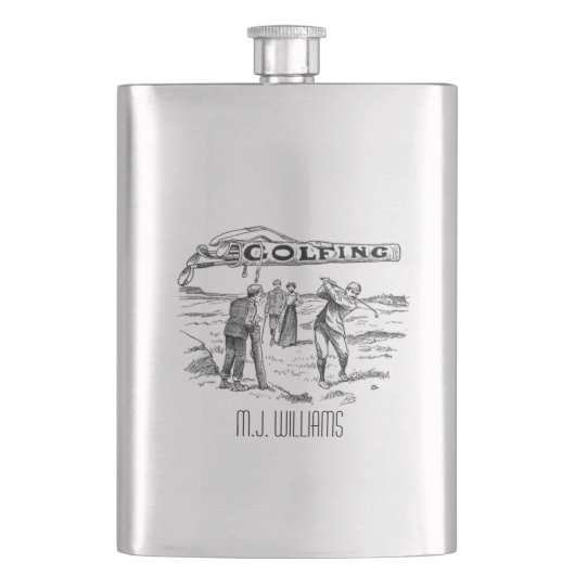 Golfgolfer Golfspeler Flacon (Voorkant)