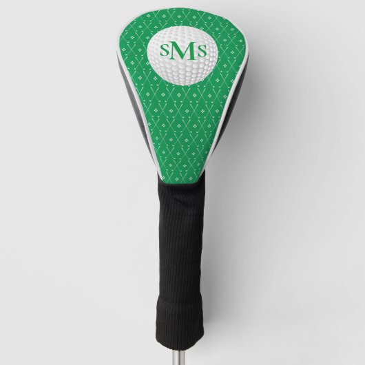 Golfgroen 3 Initiaal Monogram Golfheadcover (Voorkant)