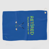 Golfhanddoek in ruste Golfing Quote Blue (Horizontaal)