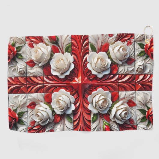 Golfhanddoek met Engelse Rozen (Horizontaal)