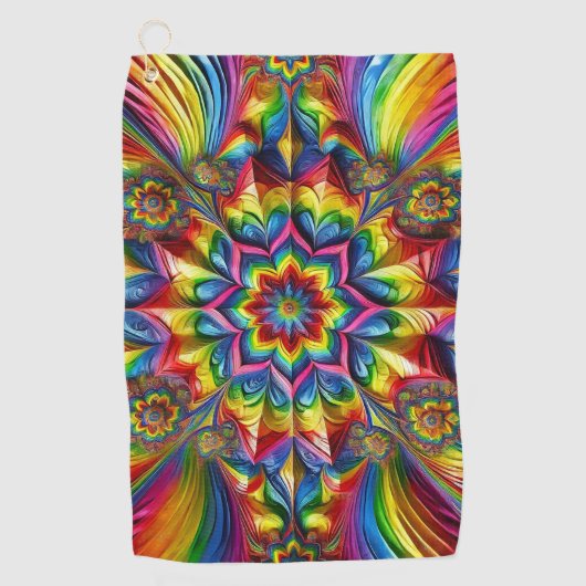 Golfhanddoek met LGBTQ kleuren (Voorkant)