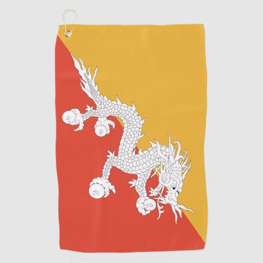 Golfhanddoek met vlag van Bhutan (Voorkant)