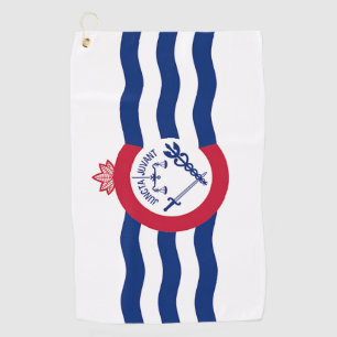 Golfhanddoek met vlag van Cincinnati City, Verenig