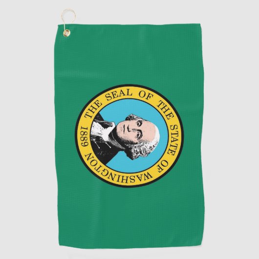 Golfhanddoek met vlag van de staat Washington, Ver (Voorkant)