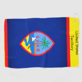 Golfhanddoek met vlag van Guam (Horizontaal)