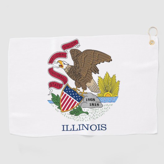 Golfhanddoek met vlag van Illinois, Verenigde Stat (Horizontaal)