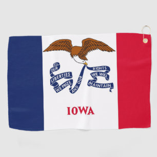 Golfhanddoek met vlag van Iowa, Verenigde Staten