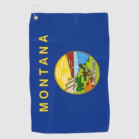 Golfhanddoek met vlag van Montana (Voorkant)