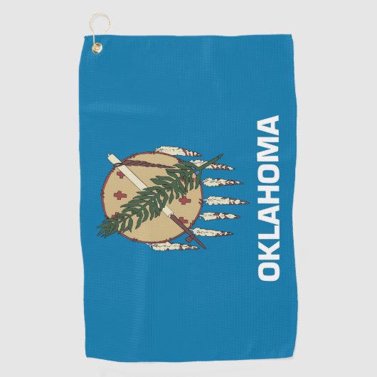Golfhanddoek met vlag van Oklahoma, Verenigde Stat (Voorkant)