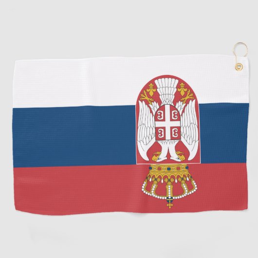 Golfhanddoek met vlag van Servië (Horizontaal)