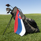 Golfhanddoek met vlag van Slowakije (Groen)