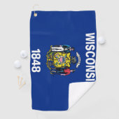 Golfhanddoek met vlag van Wisconsin State, Verenig (Insitu)