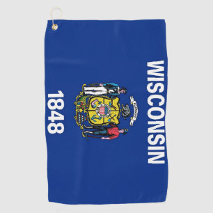 Golfhanddoek met vlag van Wisconsin State, Verenig