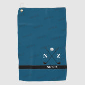 Golfhanddoek met zijn naam & initialen (stijlvol b (Voorkant)