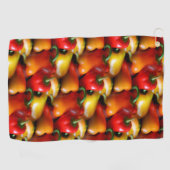 Golfhanddoek, rood en geel golfhanddoek (Horizontaal)