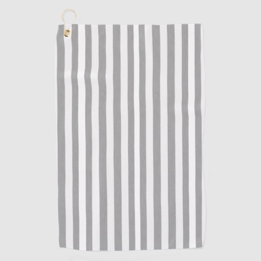 Golfhanddoek Streep Grijs Wit (Voorkant)