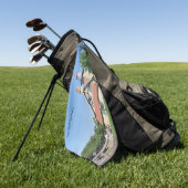 Golfhanddoek van vuurtoren van Eagle Bluff (Groen)