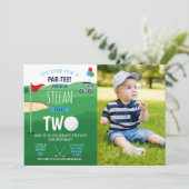 Golfing 2e verjaardag: Foto van Golf Invite Fun Kaart (Staand voorkant)