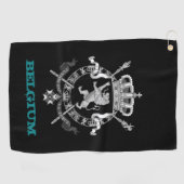 Golfing België en Belgische wapenschild/vlag Golfhanddoek (Horizontaal)