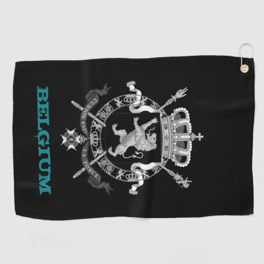 Golfing België en Belgische wapenschild/vlag Golfhanddoek (Horizontaal)