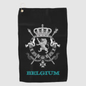 Golfing België en Belgische wapenschild/vlag Golfhanddoek (Voorkant)