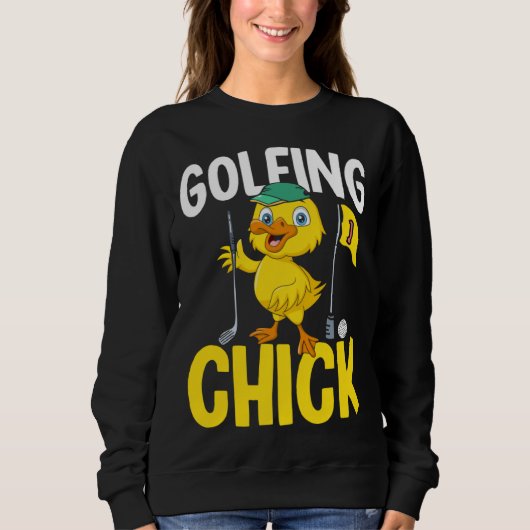 Golfing Chick Women Cute Golfing Ladies Golf Trui (Voorkant)