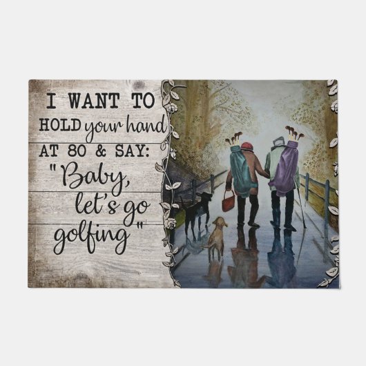 Golfing Couples Mat, Love Quottes about Golf Deurmat (Voorkant)