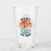Golfing Dad Best Papa van Par Retro Birthday Glas (Achterkant)