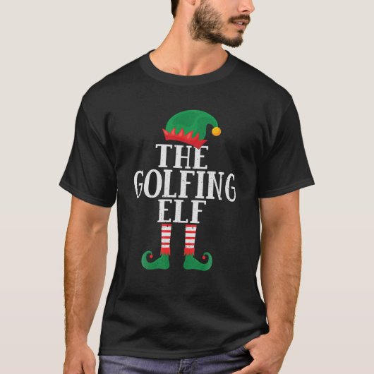 Golfing Elf Matching Group Xmas Funny Family Chris T-shirt (Voorkant)