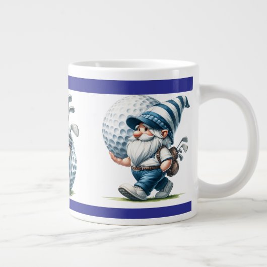 Golfing Gnomes Giant Coffee Mug Extra Grote Beker (Rechts)