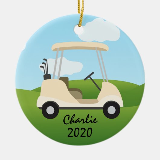 Golfing Golf Cart Ornament (Voorkant)