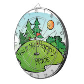 Golfing Golf Course Hole Happy Place Dartbord (Voorkant Rechts)