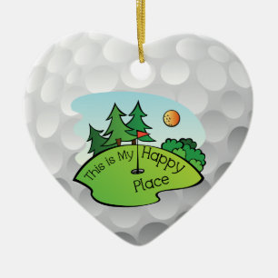 Golfing Golf Course Hole Happy Place Keramisch Ornament