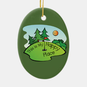 Golfing Golf Course Hole Happy Place Keramisch Ornament