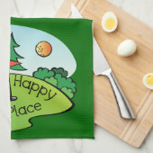 Golfing Golf Course Hole Happy Place Theedoek (Quarter Fold)