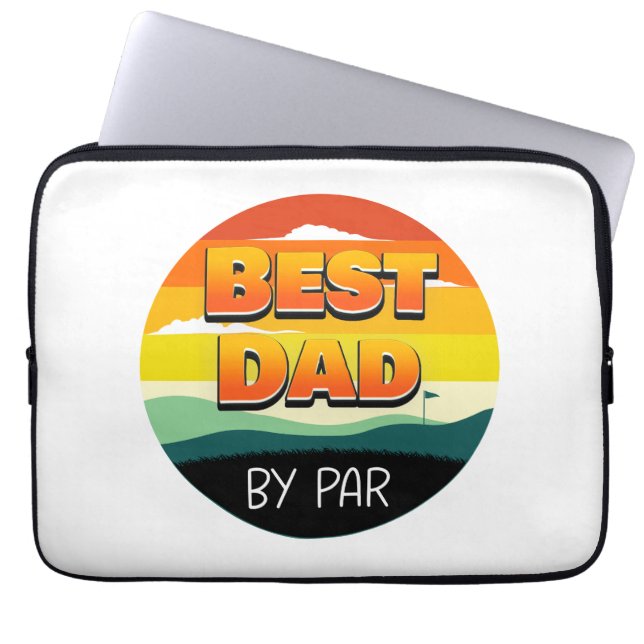 Golfing Golfer Beste vader van Par Laptop Sleeve (Voorkant)