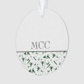Golfing Green White Golf Ball CC Initialen Name Ornament (voorkant)