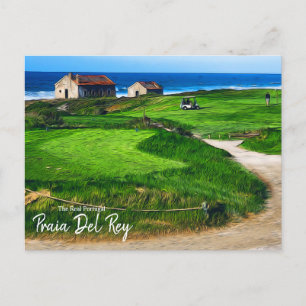 Golfing in Praia Del Rey Portugal Briefkaart