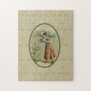 Golfing Lady Art Legpuzzel