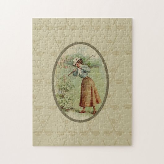  Golfing Lady Art Legpuzzel (Verticaal)