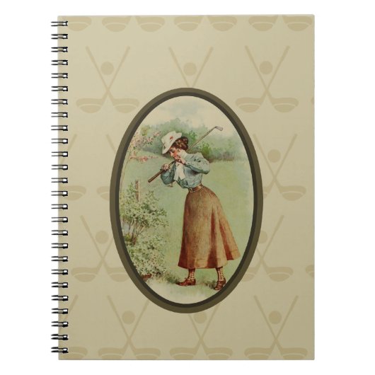  Golfing Lady Art Notitieboek (Voorkant)