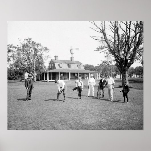 Golfing op Shelter Island, 1904. foto Poster (Voorkant)