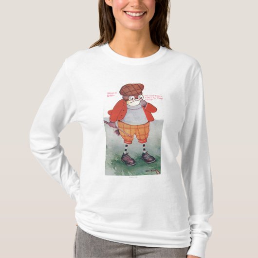 Golfing Owl Noting Silence is Golden T-shirt (Voorkant)