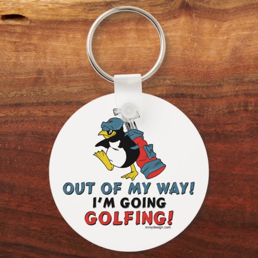 Golfing Penguin Sleutelhanger (Achterkant)