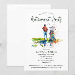 Golfing Pensioen Party Uitnodiging
