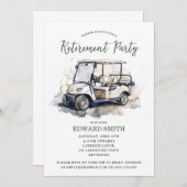 Golfing Pensioen Party Uitnodiging (Voorkant / Achterkant)