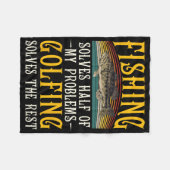 Golfing Solves The Rest Of My Problems Fishing Hob Fleece Deken (Voorkant (Horizontaal))