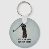 Golfing, spelbreker, jouw tekst beide zijden sleutelhanger (Voorkant)
